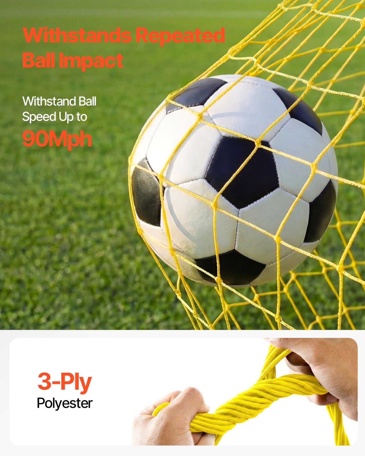 Soccer Rebounder Net, 2-in-1 Soccer Goal Rebounder, Thickened Fiberglass Poles Iron Pipe for Control, Passing Practice, Easy Setup Ball Training Equipment for Teens & Adults, 1830 x 1085 mm