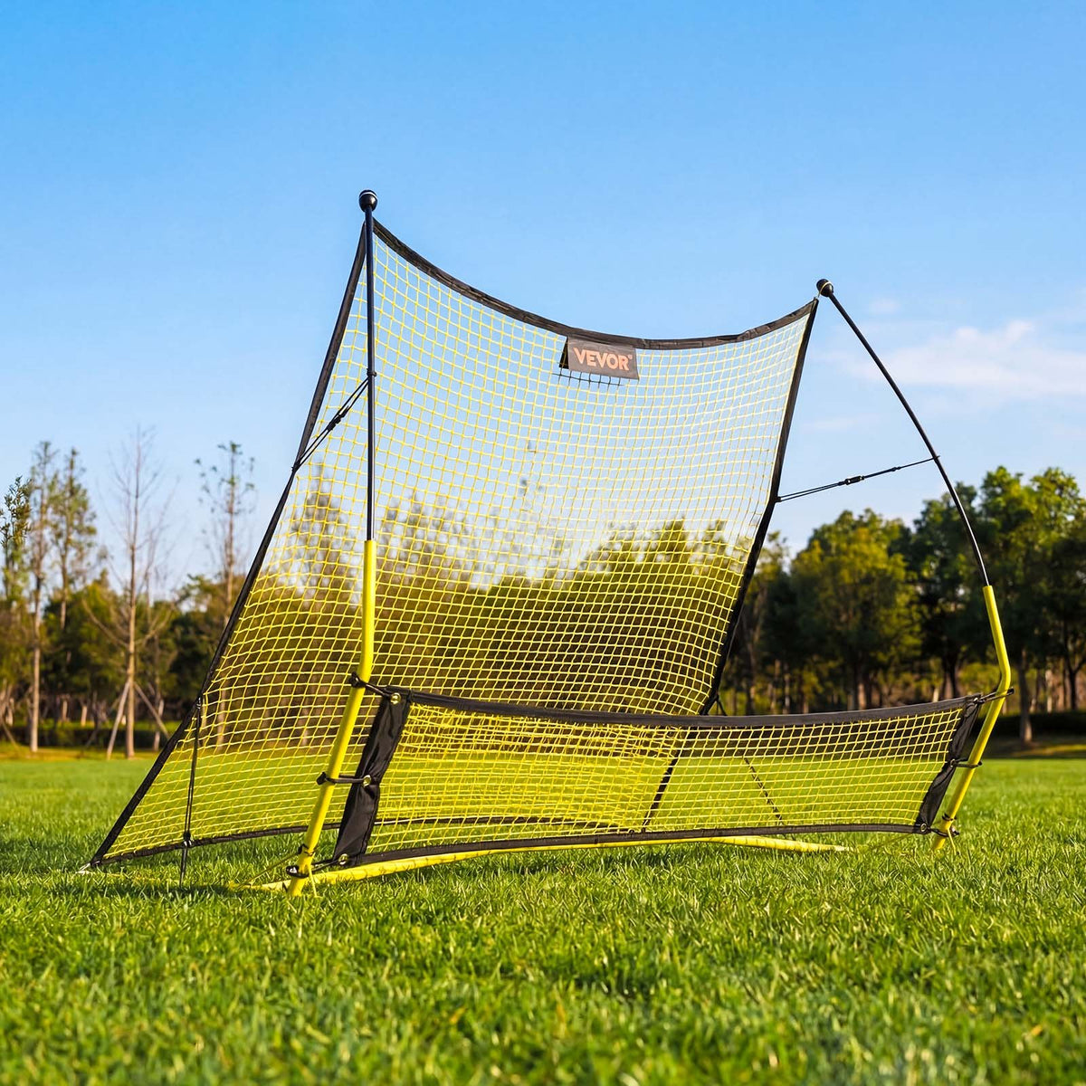 Soccer Rebounder Net, 2-in-1 Soccer Goal Rebounder, Thickened Fiberglass Poles Iron Pipe for Control, Passing Practice, Easy Setup Ball Training Equipment for Teens & Adults, 1830 x 1085 mm