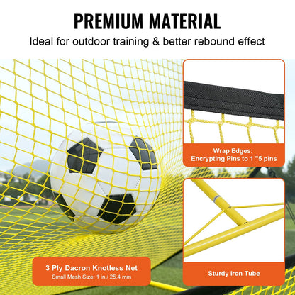 2-in-1 Portable Soccer Rebounder Net with Carry Bag, 5.4 kg, Iron & Polyester