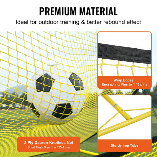 2-in-1 Portable Soccer Rebounder Net with Carry Bag, 5.4 kg, Iron & Polyester