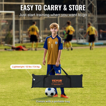 2-in-1 Portable Soccer Rebounder Net with Carry Bag, 5.4 kg, Iron & Polyester