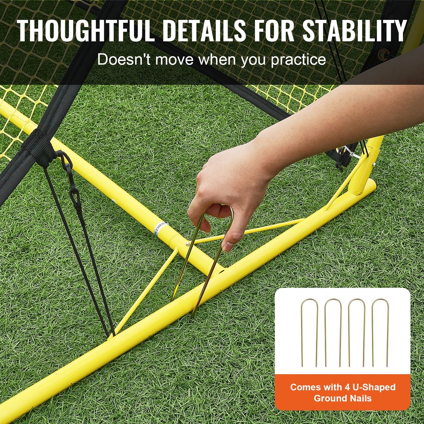 VEVOR Soccer Trainer, 2-IN-1 Portable Soccer Rebounder Net, Iron Soccer Practice