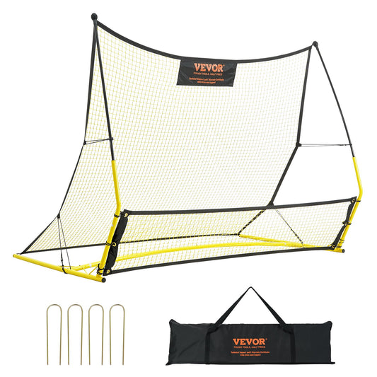 VEVOR Soccer Trainer, 2-IN-1 Portable Soccer Rebounder Net, Iron Soccer Practice