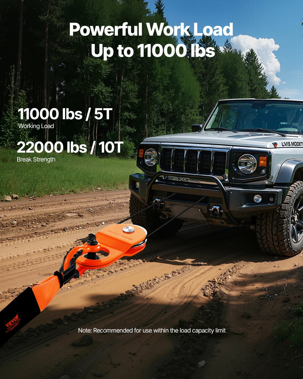 VEVOR 10 Ton Recovery Winch Snatch Block 22,000 lbs Capacity Off Road ATV UTV