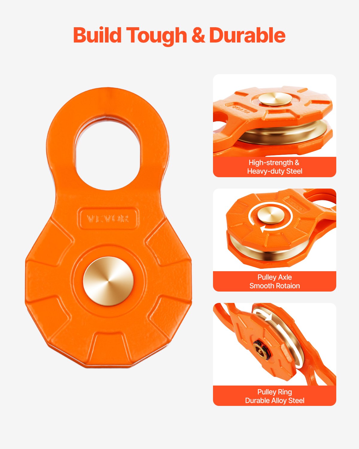 VEVOR 30 Ton Snatch Block Pulley Snatch 66,000 lbs Capacity Off Road Recovery