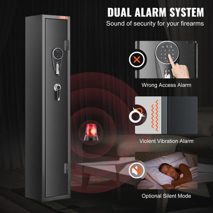 Digital Keypad Rifle and Pistol Safe for 3 Rifles and 4 Pistols, Steel Construction