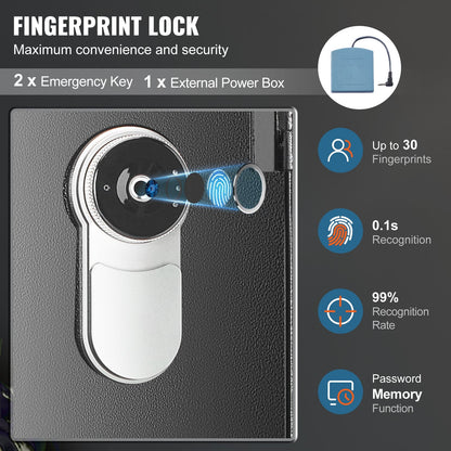 5-Rifle Gun Safe with Biometric Fingerprint Lock and Ammo Storage Solutions