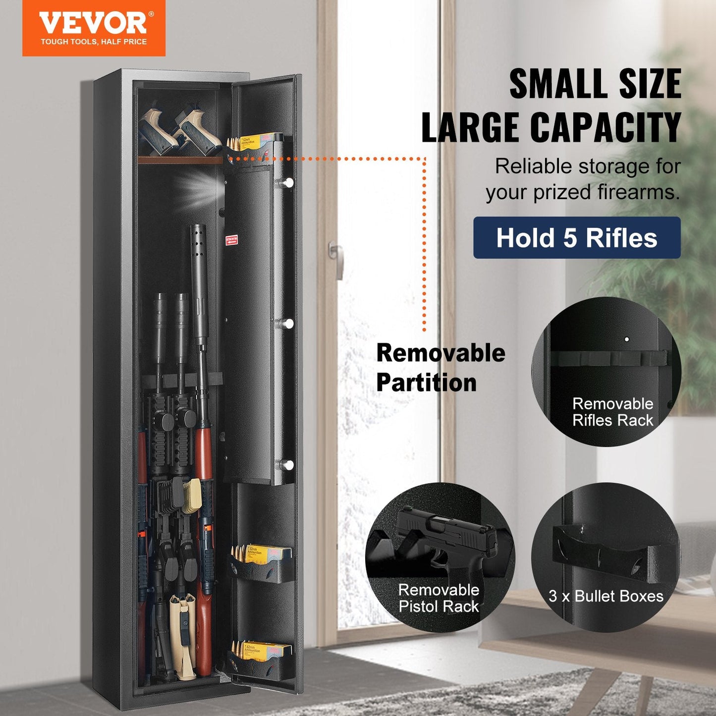 Biometric Rifle and Pistol Safe with Fingerprint Lock for Secure Storage