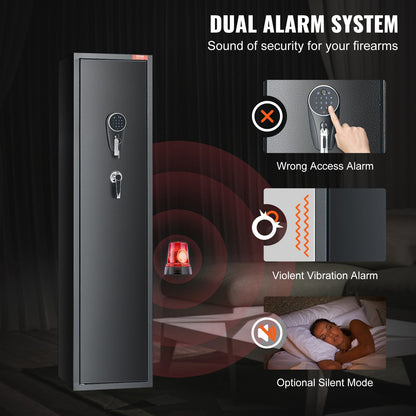 VEVOR Gun Safe Rifle Safe with Fingerprint & Digital Keypad Lock for 6 Rifles