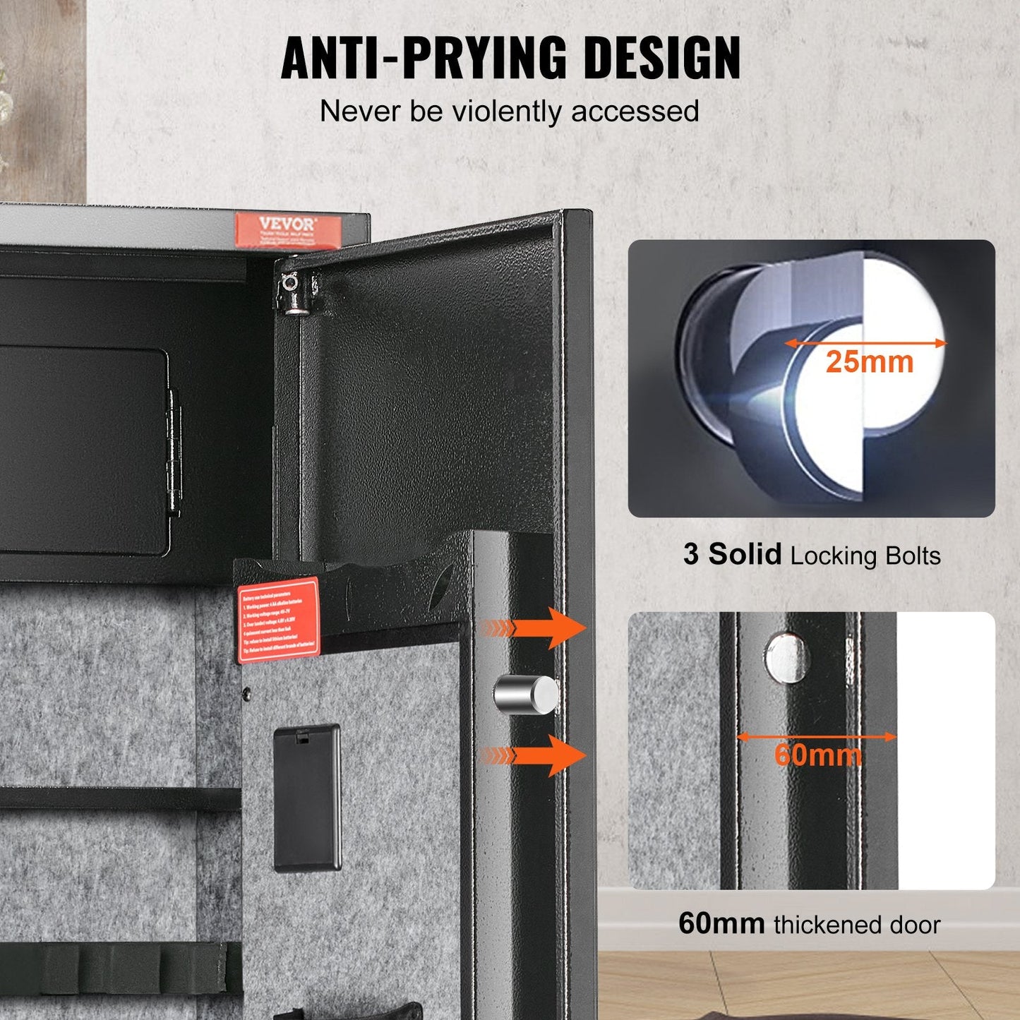 Biometric Rifle Safe with Fingerprint & Digital Keypad for 6 Guns