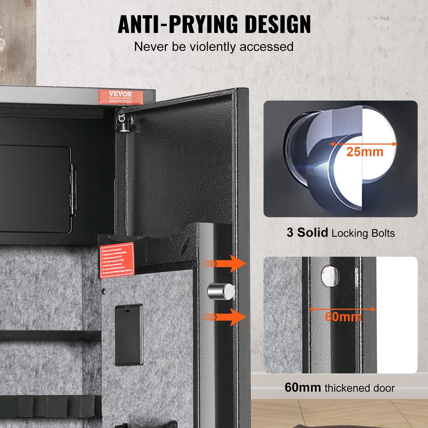 VEVOR Gun Safe Rifle Safe with Digital Keypad & Lock 5 Rifles Storage Cabinet