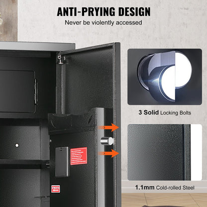 Secure Rifle Cabinet with Built-in Locker for 5 Rifles and Keypad Lock