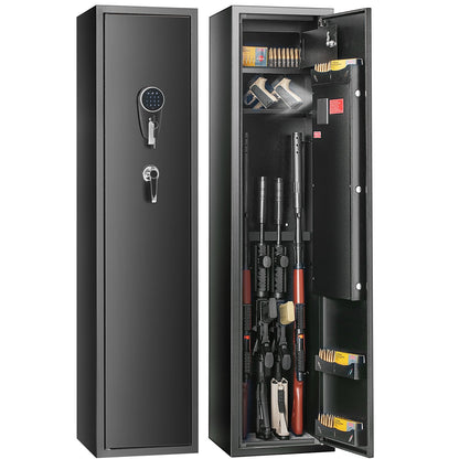 VEVOR Gun Safe Rifle Safe with Built-in Storage Locker 5 Rifles Storage Cabinet