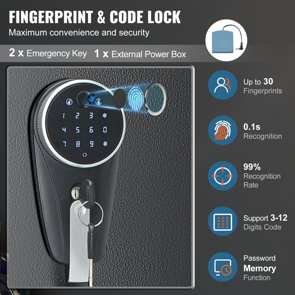 Gun Safe Rifle Safe with Fingerprint & Digital Keypad Lock for 6 Rifles