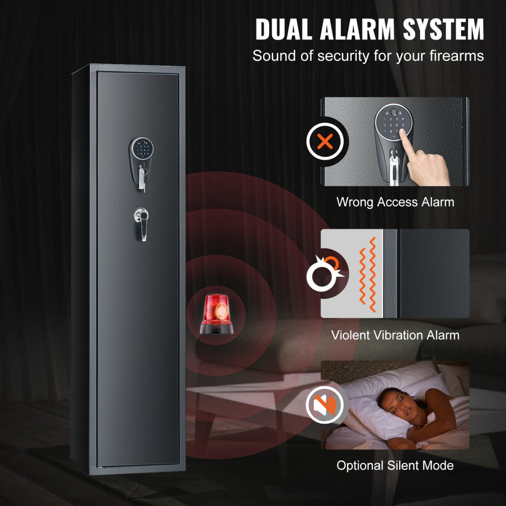 Gun Safe Rifle Safe with Fingerprint & Digital Keypad Lock for 6 Rifles
