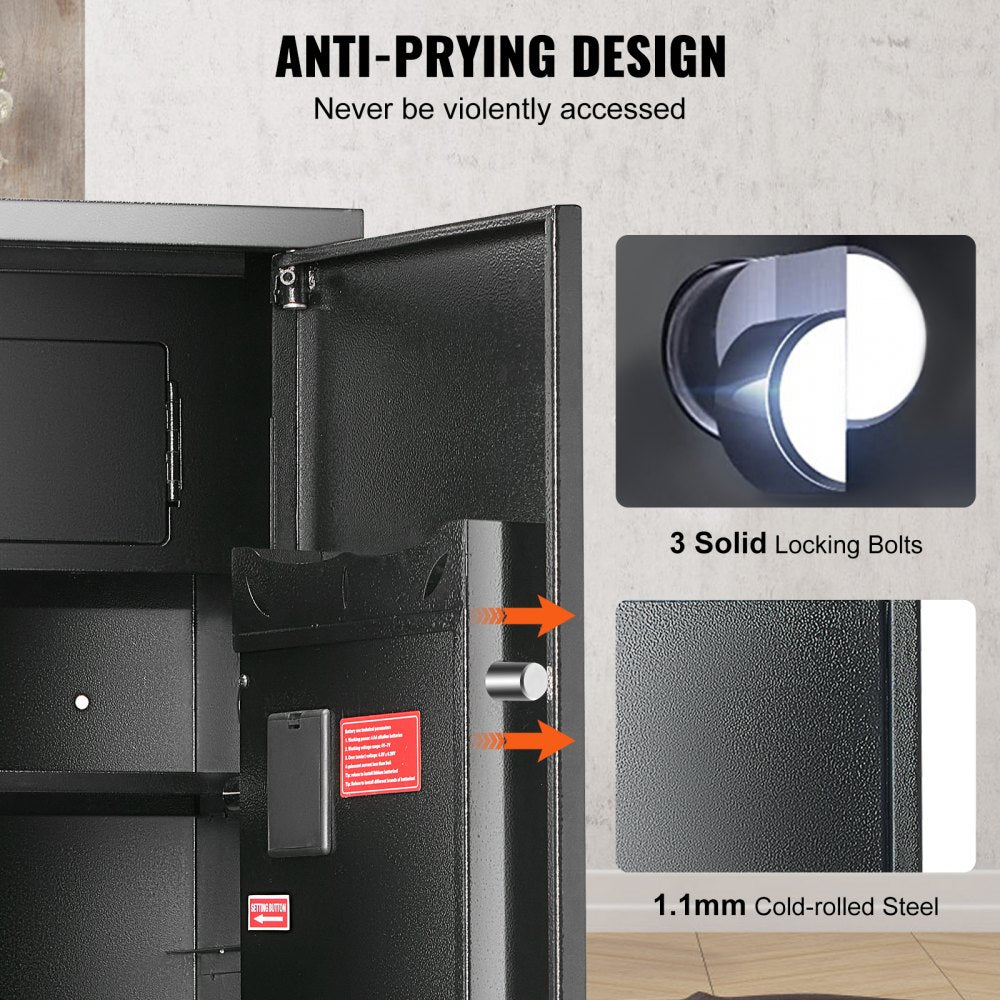 Gun Safe Rifle Safe with Fingerprint & Digital Keypad Lock for 6 Rifles