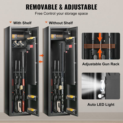Gun Safe Rifle Safe with Fingerprint & Digital Keypad Lock for 6 Rifles