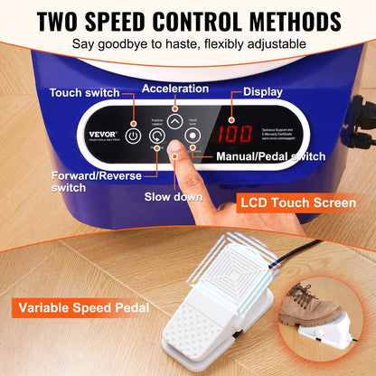 Electric Pottery Wheel, 0.25m, 350W, with Foot Pedal & LCD for DIY Crafts