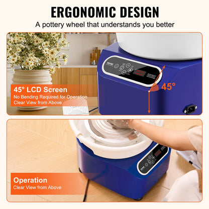 VEVOR Pottery Wheel, 11 inch Pottery Forming Machine, 450W Electric Wheel for Pottery
