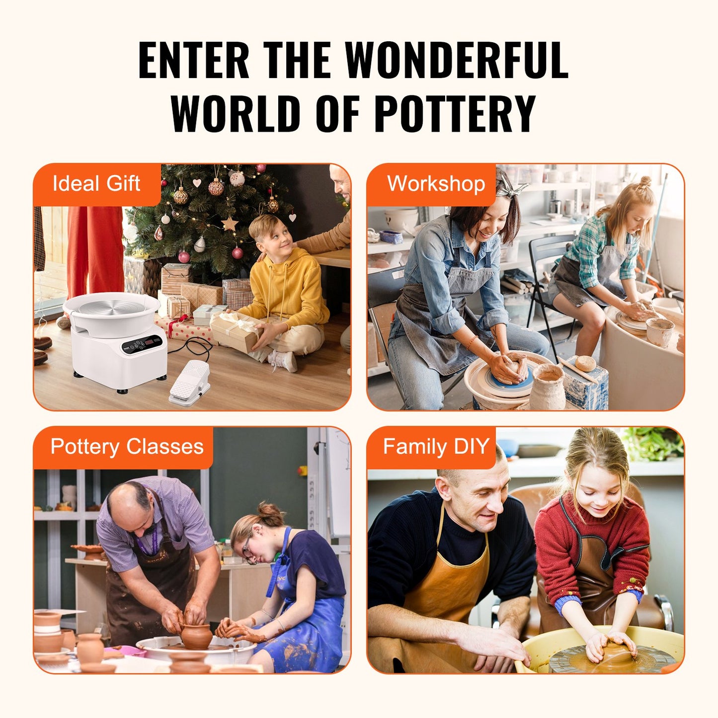VEVOR Pottery Wheel, 11 inch Pottery Forming Machine, 450W Electric Wheel for Pottery