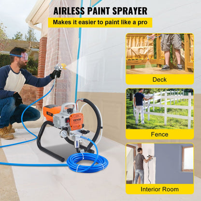 High Pressure 600W Airless Paint Sprayer with Adjustable Flow Control, 15.5 kg