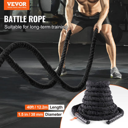 12.2m Fitness Training Rope - Strength & Endurance Workout Tool, 9.5 kg