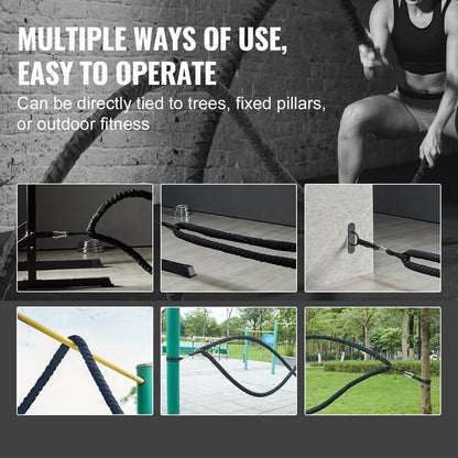 12.2m Fitness Training Rope - Strength & Endurance Workout Tool, 9.5 kg