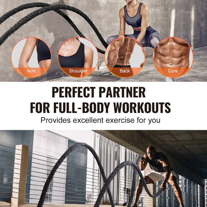 12.2m Fitness Training Rope - Strength & Endurance Workout Tool, 9.5 kg
