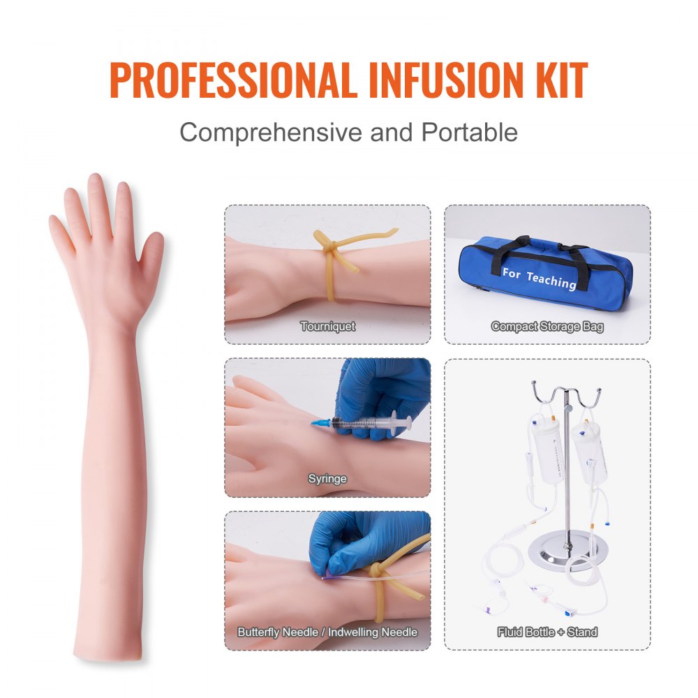 VEVOR IV Practice Kit Phlebotomy Venipuncture Practice Arm for Students Nurses