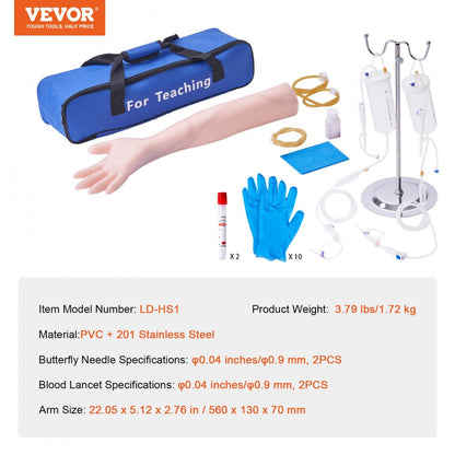 VEVOR IV Practice Kit Phlebotomy Venipuncture Practice Arm for Students Nurses