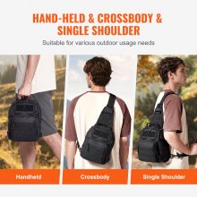 10L Military Tactical Sling Backpack, Black – Lightweight & Durable Design