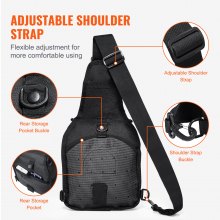 10L Military Tactical Sling Backpack, Black – Lightweight & Durable Design