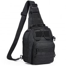 10L Military Tactical Sling Backpack, Black – Lightweight & Durable Design