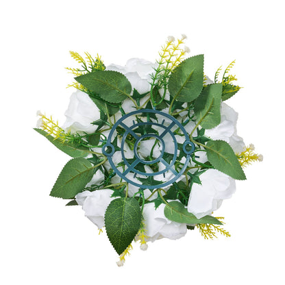 Flower Balls Arrangement Bouquet 10 PCS, 240 mm Diameter Artificial Flower Balls Wedding Rose Centerpieces, Faux Flowers Arrangements for Wedding Centerpiece Home Table Decorations, White