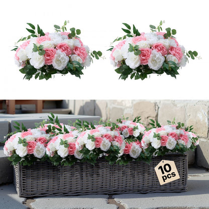 Flower Balls for Wedding Centerpieces Flower Bouquet Pink + White 10PCS