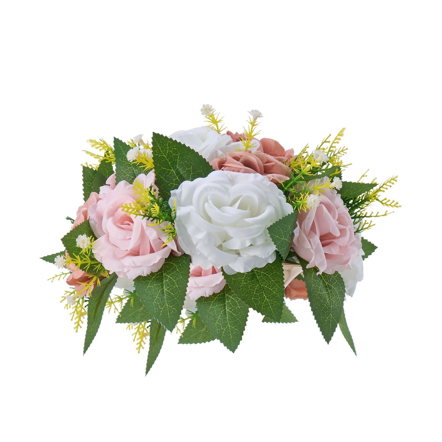 Flower Ball Arrangement Bouquet 10PCS, 240 mm Diameter Artificial Flower Balls Wedding Table Centerpieces, Faux Rose Arrangements for Wedding Centerpiece Home Decoration, Pink and White Roses