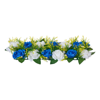 Flower Ball Arrangement Bouquet 10 PCS, 500 x 220 mm Artificial Flower Balls Wedding Table Centerpieces, Faux Rose Arrangements for Wedding Centerpiece Home Decoration, Blue and White Roses