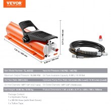 10,000 PSI Air Hydraulic Foot Pump, 0.69L Reservoir, for Industrial Use