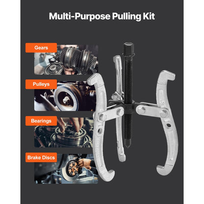 4Pcs 3 Jaw Gear Puller Set Pulley Bearing Puller 76.2/101.6/152.4/203.2 mm