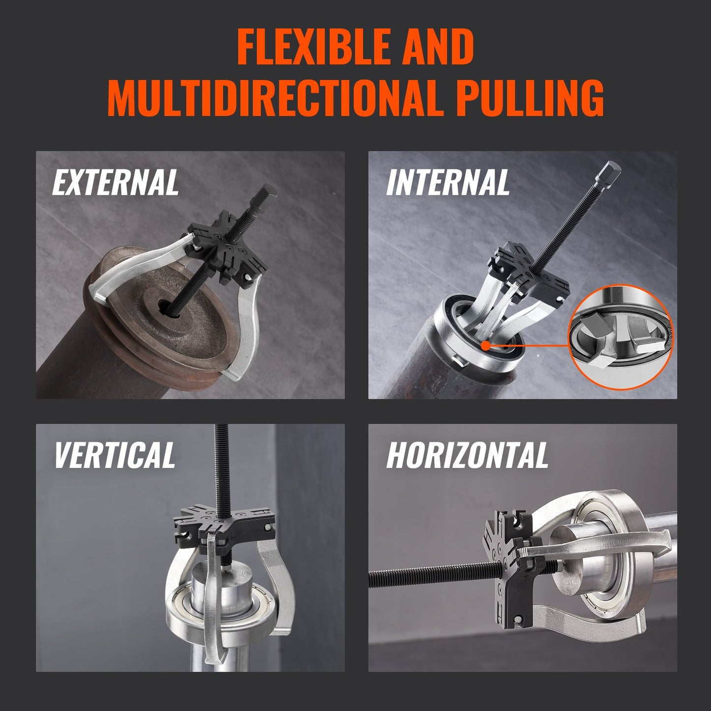 VEVOR Gear Puller Set, 3" and 7" Puller Kit, 3 Jaw Gear Bearing Flywheel Pulley