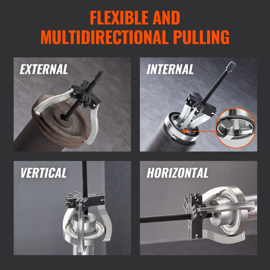 Adjustable 3 Jaw Gear Puller Set, 0.08m & 0.18m for Bearings and Flywheels