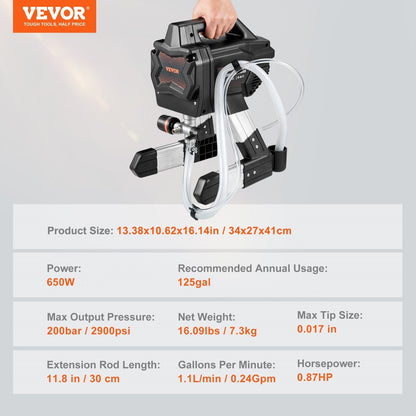 Electric Stand Airless Paint Sprayer, 7/8HP, 220V, 7.5m Hose, 7.3kg