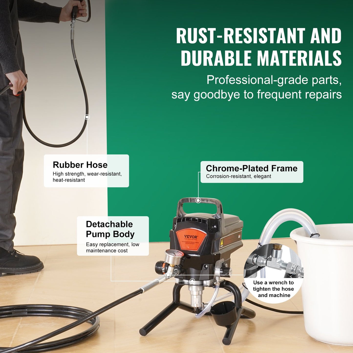 VEVOR Stand Airless Paint Sprayer, 950W 3000PSI High Efficiency Electric Airless