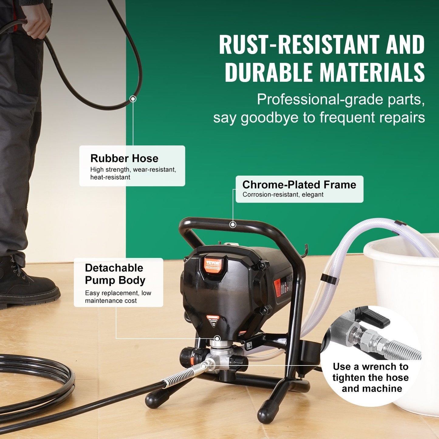 750W 3000PSI Electric Airless Paint Sprayer for Home and Furniture Projects