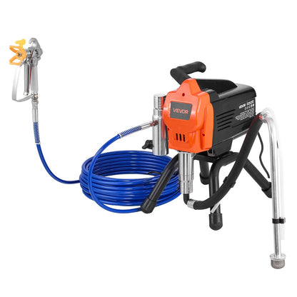 Stand Airless Paint Sprayer, 1500W, 3300PSI High Pressure Airless Sprayer, Cleaning Brush, Hose, Extension Rod, Nozzles, Electric Spray Paint Machine for Large Apartments, Factory Buildings