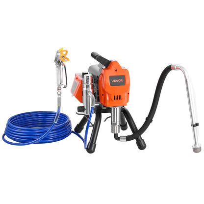 Stand Airless Paint Sprayer, 1500W, 3300PSI High Pressure Airless Sprayer, Cleaning Brush, Hose, Extension Rod, Nozzles, Electric Spray Paint Machine for Large Apartments, Factory Buildings