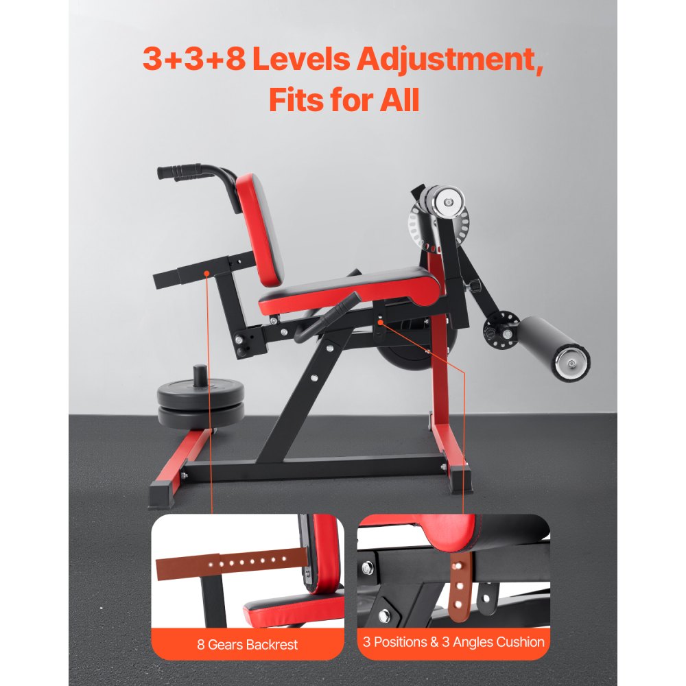 VEVOR Leg Extension and Curl Machine Seated Leg Rotary Extension Bench 550lbs