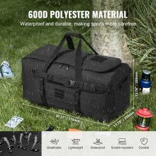 100L Tactical Gym Bag with Molle System, Waterproof and Durable Design