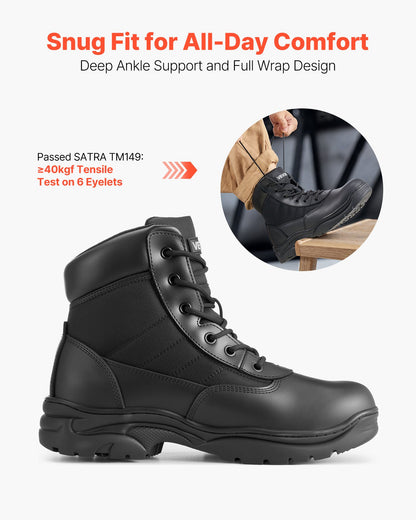 Men's Military Tactical Boots, 152.4 mm Combat Hiking Work Boots, Lightweight & Breathable & Sturdy Mens Motorcycle Interceptor Trooper Boot, for Outdoor Security Mountaineering, UK Size 11