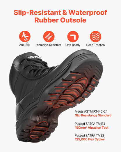 Men's Military Tactical Boots, 152.4 mm Combat Hiking Work Boots, Lightweight & Breathable & Sturdy Mens Motorcycle Interceptor Trooper Boot, for Outdoor Security Mountaineering, UK Size 10